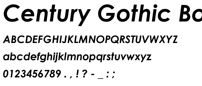 Century Gothic Bold Italic font